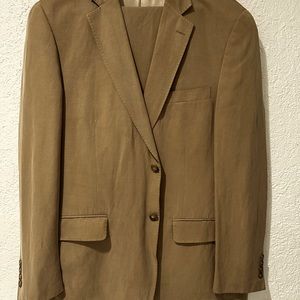 Haspel man’s suit and pants. 55% silk and 45% linen.